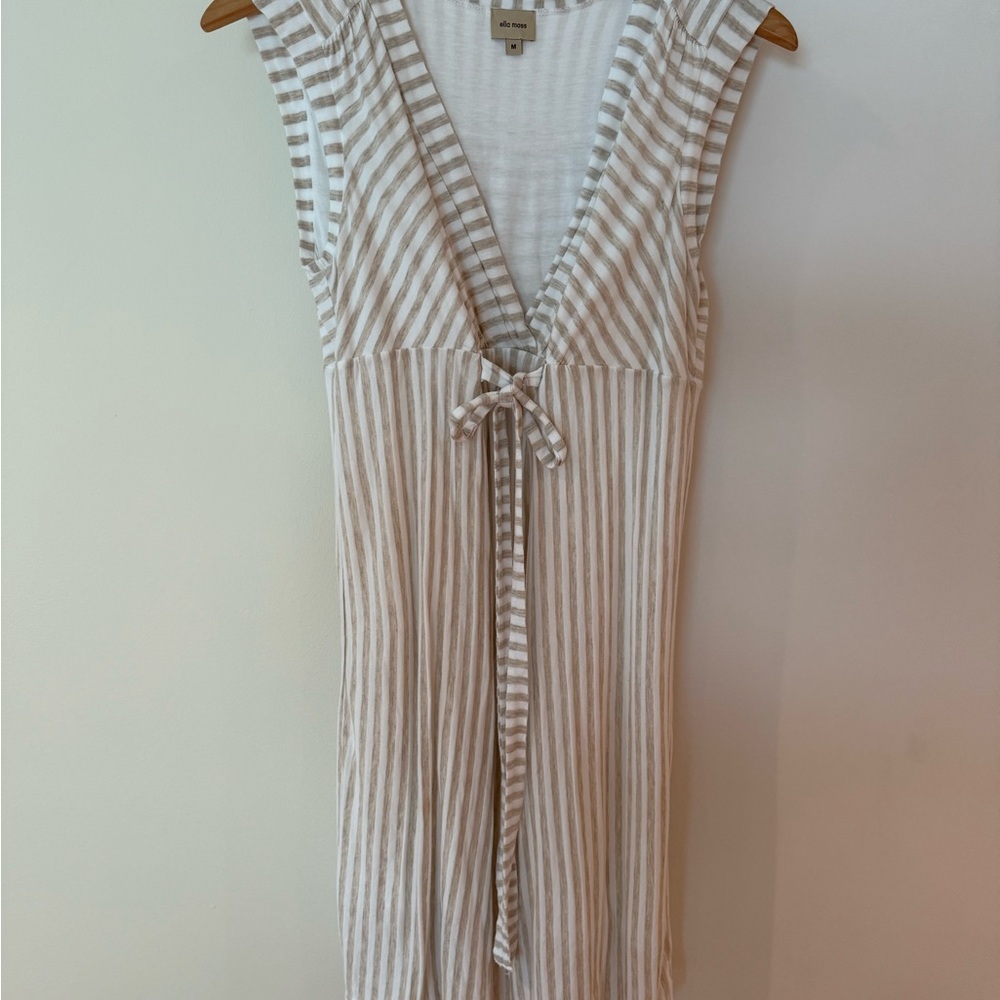 Ella Moss White and Tan Striped Dress